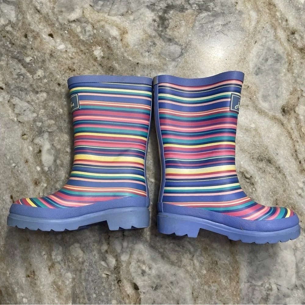 Joules Kids Multicolor Striped Rain Boots UK 9 US10